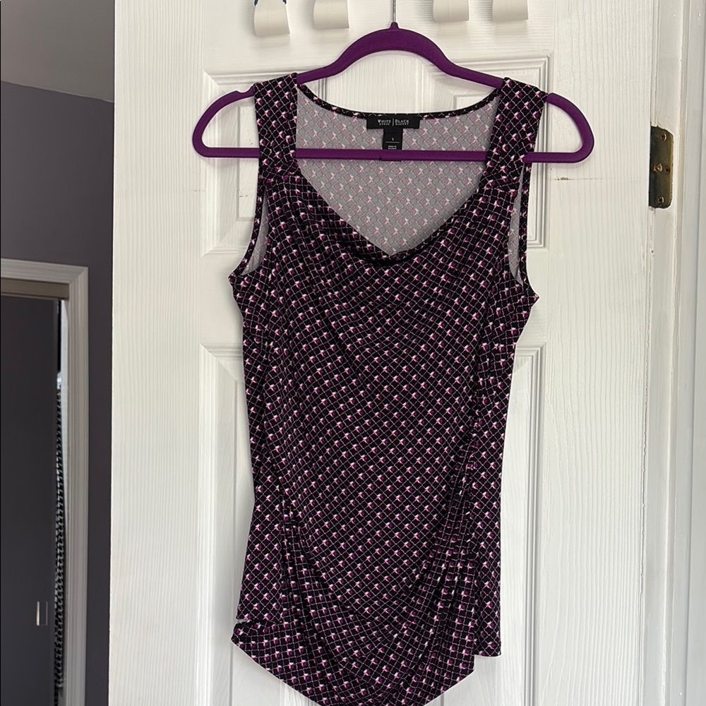 White House Black Market Purple and Black Tank Top